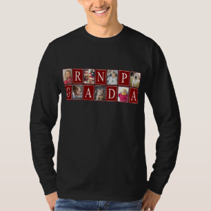 T-shirt Motif multiphoto avec Grandpa Texte Photo