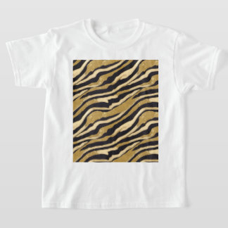 T-shirt Motif Noir Or
