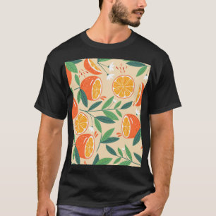 T-shirt Motif orange sans couture, art vintage abstrait.