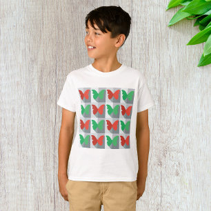 T-shirt Motif Papillon Rouge et Vert