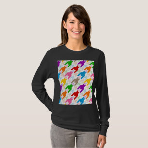 T-shirt Motif pied-de-poule coloré blanc
