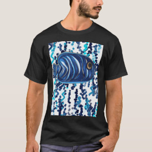 T-shirt Motif Poisson Ange Rayé Bleu