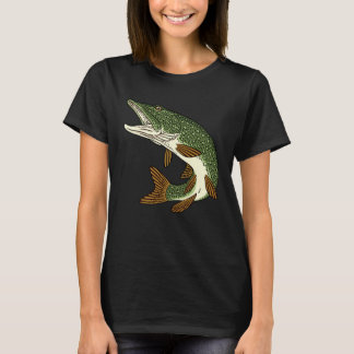 T-shirt Motif prédateur de pêche du brochet de poisson pou