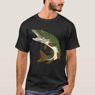 T-shirt Motif prédateur de pêche du brochet de poisson pou