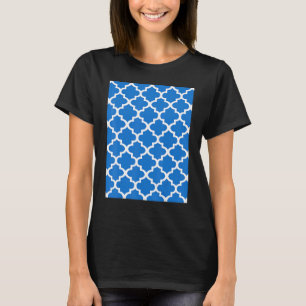 T-shirt Motif Quatrefoil En Blancs Sur Blu Classique