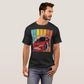 T-shirt Motif racecar de conduite rétroactive vintage (Devant entier)