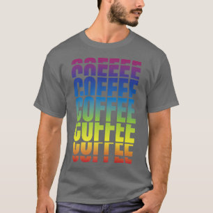 T-shirt Motif répétitif de café Caféiné Rétro Couleurs viv