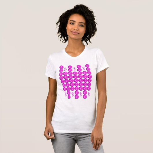 T-shirt Motif rétro rose dans le style tendance avec monog (Devant entier)