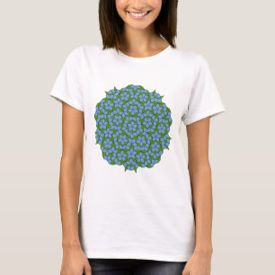 T-shirt Motif Rhombus Penrose vert et bleu