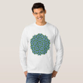 T-shirt Motif Rhombus Penrose vert et bleu (Devant entier)