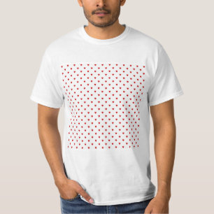T-shirt Motif rouge de coeurs sur un fond blanc