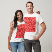T-shirt Motif rouge de texture 3D Coeurs-23956 (Unisexe)