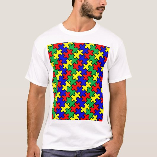 T-shirt Motif sans couture de puzzle (Devant)