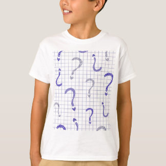 T-shirt Motif sans fin point d'interrogation bleu