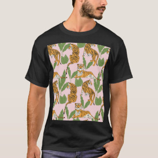 T-shirt Motif sans tigre : Style Vintage exotique