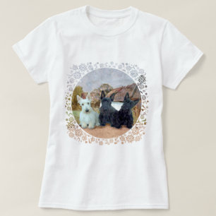 T-shirt Motif Tartan Terrier Écossais