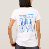 T-shirt Motif tendance du Festival Hanoukka Blue Doodle (Dos)