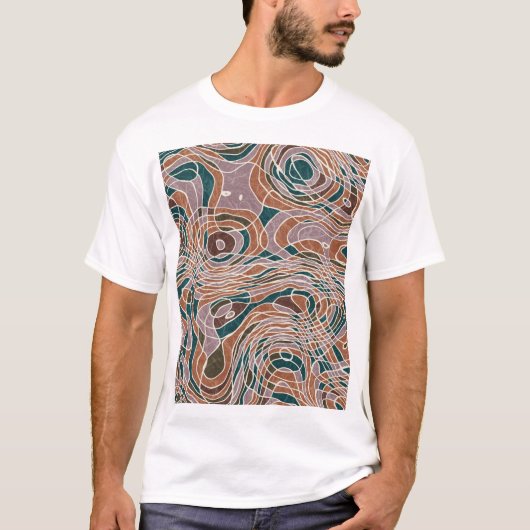 T-shirt Motif topographique Abstrait (Devant)