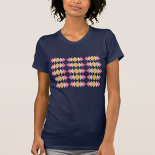 T-shirt Motif triangle géométrique moderne en rose et or