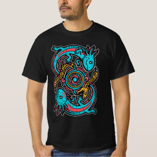 T-shirt Motif tribal aztèque axolotl Xolotl mythologie boh