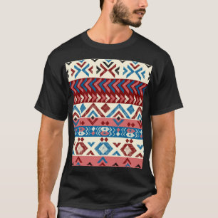 T-shirt Motif tribal coloré tiré à la main