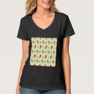 T-shirt Motif Vector Sans Seamless De Pêche Et De Starfish