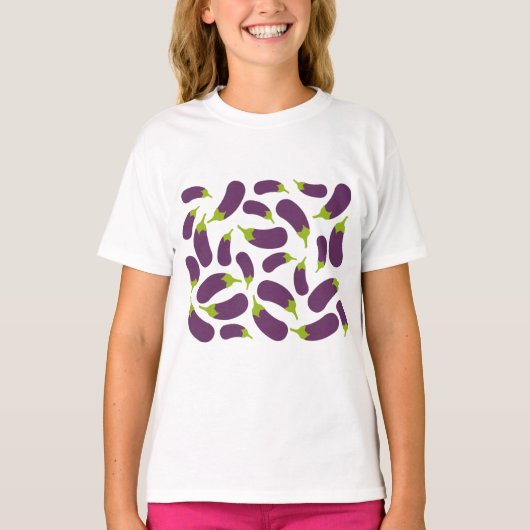 T-shirt Motif végétal d'aubergine violet végétal Conceptio (Devant)