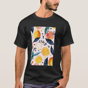 T-shirt Motif vintage Art Lemon Fruit Aquarelle 6