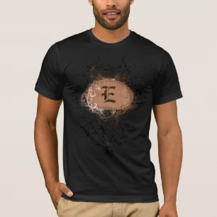 T-shirt Motif vintage avec la lettre E de monogramme