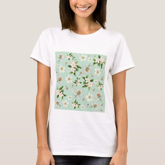 T-shirt Motif vintage de fleurs de printemps (Devant)