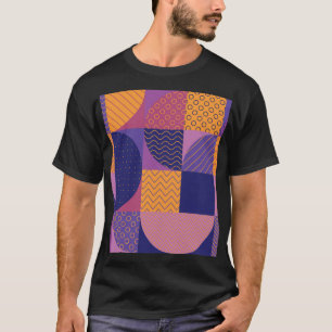 T-shirt Motif Vintage géométrique multicolore Abstrait