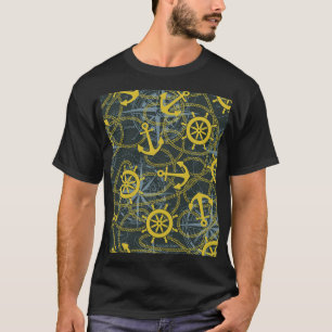 T-shirt Motif vintage nautique, ancre et carte.