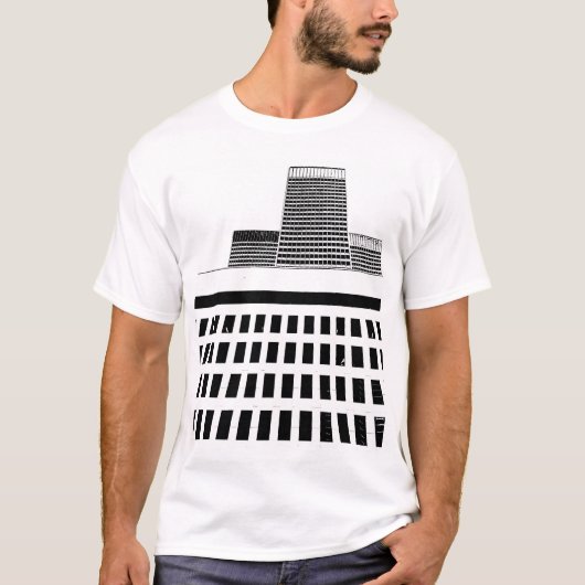T-shirt Motif Windows haute vitesse Office en noir et blan (Devant)