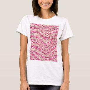 T-shirt Motif Zèbre Paillettes Rose Fille