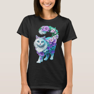T-shirt Motifs floraux colorés Fleurs Vintages Art Cat L