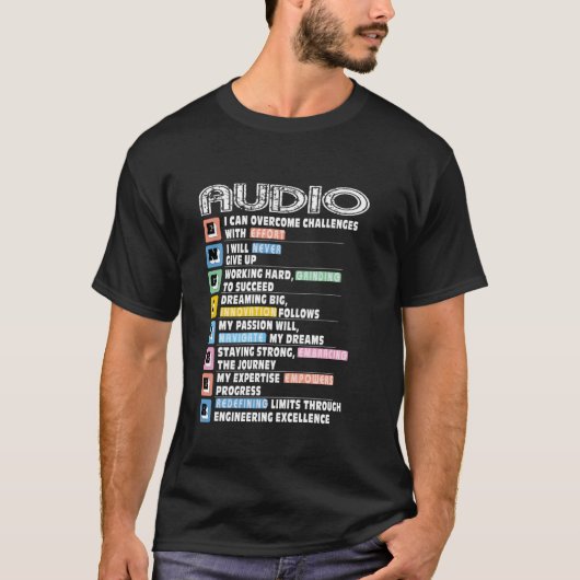 T-shirt Motivacional Audio Engineer (Devant)