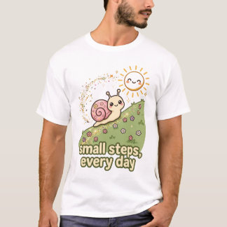 T-shirt motivant de l'escargot de petits pas quoti
