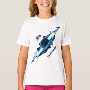 T-shirt Motivante "Soyez Vous-Même" Éclair Bleu Fis
