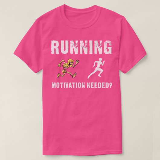 T-shirt Motivation course Squelette Chase drôle (Design devant)