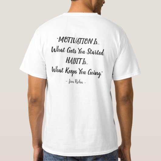 T-shirt Motivation et habitude par JIM Rohn (Dos)