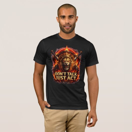 T-Shirt Motivation Lion Sans Peur (Devant entier)