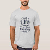 T-shirt Motivational Life Quote Dark Blue Typography (Devant)