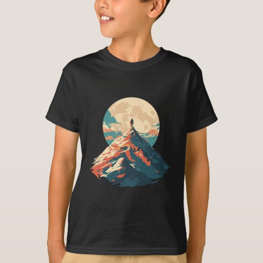T-shirt Motivational Mountain Peak Climbing Design - Natur (Devant)