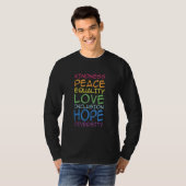 T-shirt Motivational values Kindness Peace Equality Love H (Devant entier)
