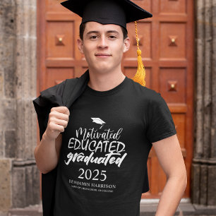 T-shirt Motivé Éduqué Diplômé Remise des diplômes