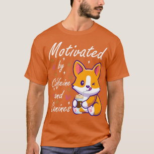 T-shirt motivé par la caféine et canines chien et café 1