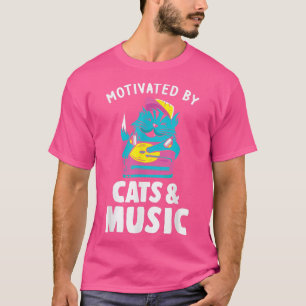 T-shirt Motivé par les chats & musique écouter de la musiq