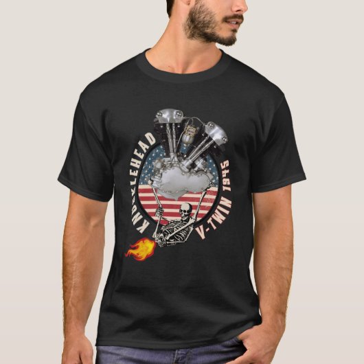 T-shirt Moto à percussion de flamme VTwin HD 1945 (Devant)