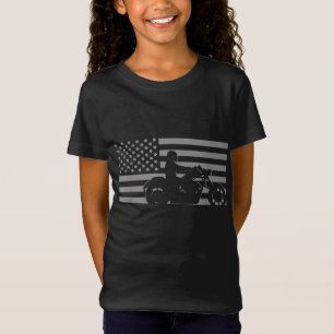 T-Shirt Moto American Flag Biker