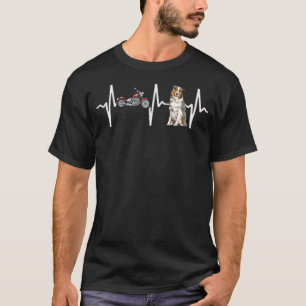 T-shirt Moto Australian Shepherd Heartbeat Chien